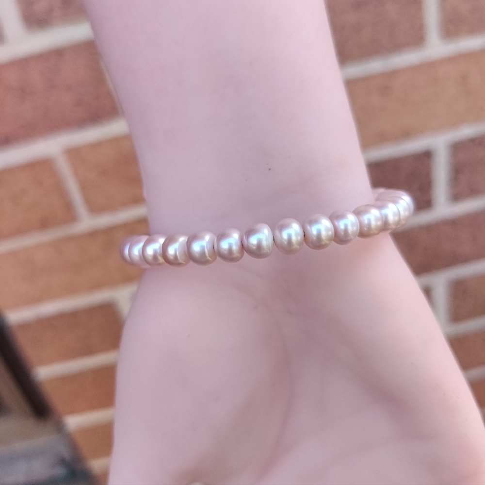 14k Pink Cultured Pearl Bracelet - Picture 7 of 8